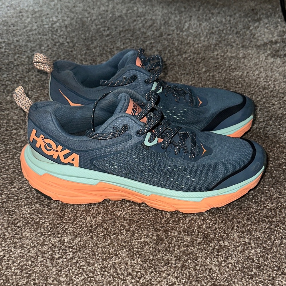 Hoka Navy and Orange Running Shoes